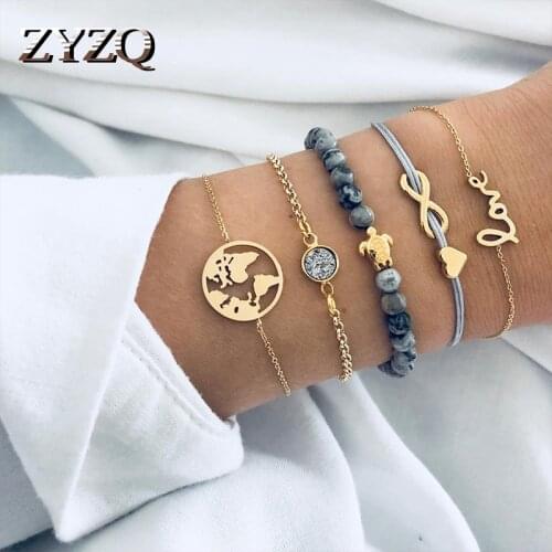 ZYZQ Vintage Enthic Stylish Accessories Jewelry Bracelets Beads Metal Personality Decoration Wrist Bracelets Wholesale Lots&Bulk