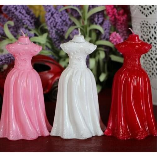 3D Wedding Dress Silicone Soap Mold Woman Molds Candle Fondant Cake Decorating Tools