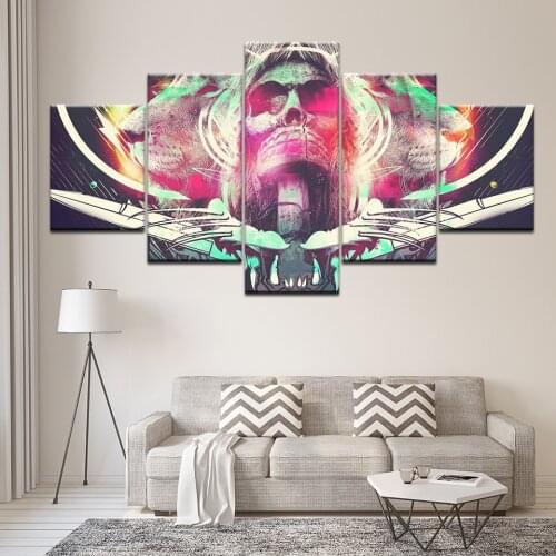 5 Pieces/set Skull lion Wall Art Paintings Picture Print on Canvas for Home Decoration Wall Art Picture for Living Room Artwork
