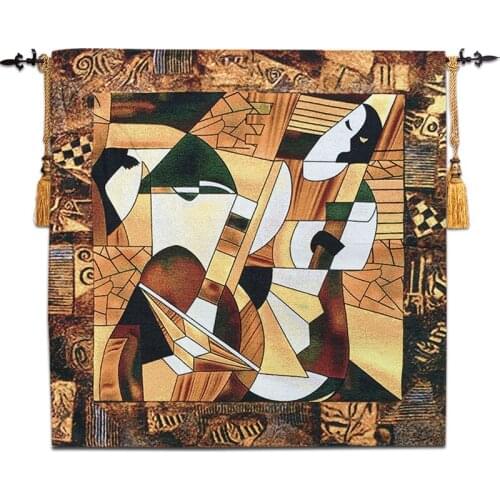 58x58cm Belgian retro wall hanging tapestry abstract art murals home fabric modern style decorative hanging picture "Play music"