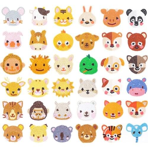 5D Diamond Painting Stickers cartoon animal Diamond Painting by Number Kits Animal Rhinestone Sticker for DIY Crafts Decoration