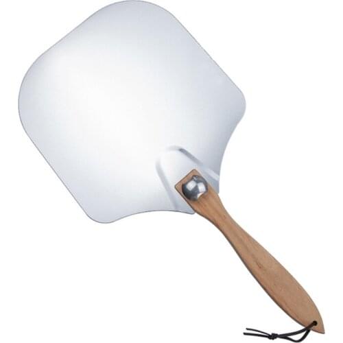 Aluminum Metal Pizza Peels with Foldable Wooden Handle Custom Pizza Shovels Paddle Outdoor Baking Pastry Kitchen Tools