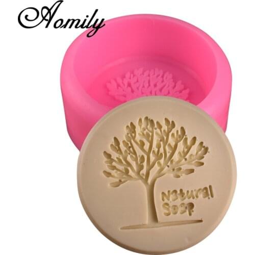 Amoliy Round Natural Tree Handmade Soap Silicone Mold DIY Soap Mold Soap Making Supplies Cake Decorating Tools Chocolate Mold