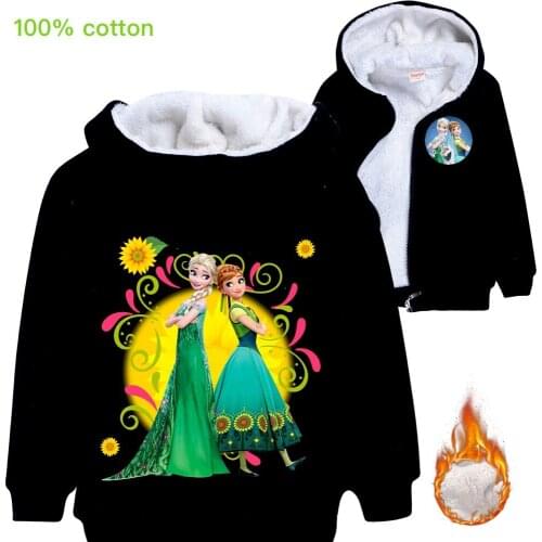 Disney 2020 Frozen Boys Girls Cotton Hooded Zipper Coat Infant Toddler Tops Clothes Baby Elsa Coat Casual Clothing