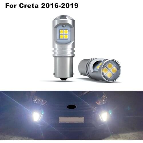 For Hyundai Creta 2016 2017 2018 2019 2pcs/lot P21W Ba15s Canbus Error Free White LED DRL Daytime Running light