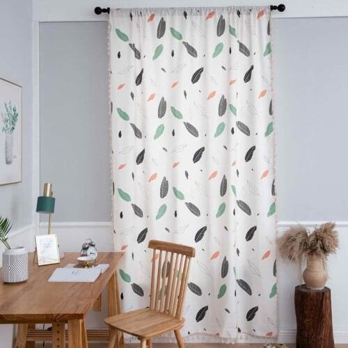 Boho Geometric Tassel Curtains for Living Room Semi Blackout Cotton Blend Farmhouse Style Wedding Decoration Window Drapes