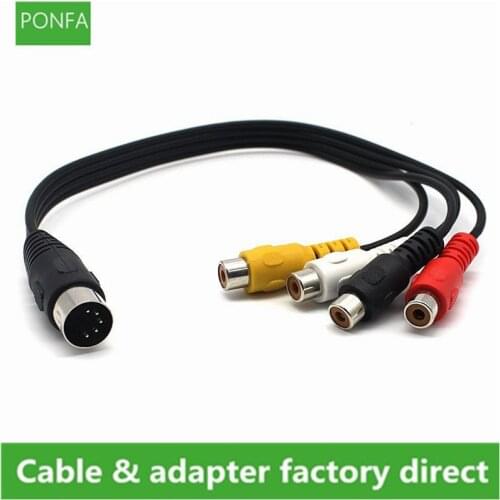DIN MIDI 5 Pin Male to 4 x RCA Female Cable MIDI DIN 5 Pin Male Din Plug to 4 x RCA Phono Female Plugs Audio Cable 0.3m/30cm