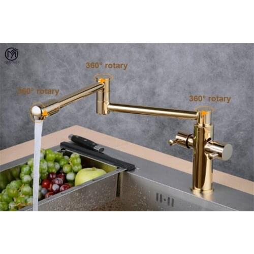 Brass Chrome Black Antique Dual Handle Hot and Cold Sink Tap 360 Rotary Kitchen Faucet Water Faucet