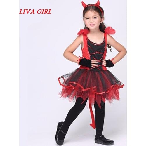 LIVA GIRL halloween Cat Gril costume for kids girls little red devil costumes sets girls halloween outfits