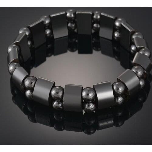 Mens Bracelets Magnetic Hematite Copper Bracelet Bangles Classic Nature Stone Beads Man Health Care Jewelry Gift
