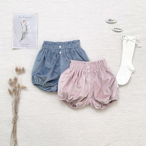 2021 Infant Baby Girl Solid Shorts Newborn Baby Spring Autumn Winter Soft Warm Leisure Bloomers Toddler Kids Pants Pp Pants 0-6Y