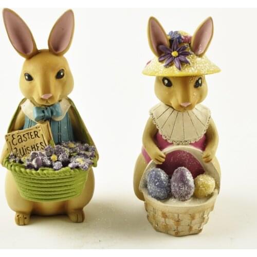 Easter Miniature American Styles Boy/Girl Bunny Rabbit Decoration Mini Bunny Garden Decor Home Ornament DIY Accessories