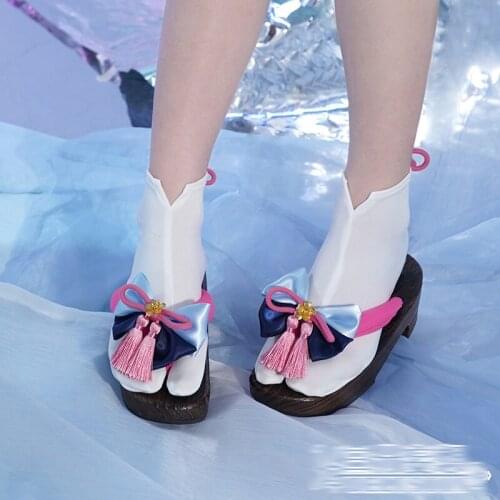 Pre-sale The Genshin Impact Cos Kamisato Ayaka Japanese clogs Shoes cosplay Accessories shoes
