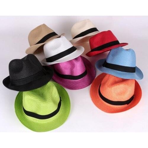 Happy birthday party cap Dance Jazz cap Straw Wide Brim Summer Beach Sun Hat Ladies Floppy Caps Performance props favors