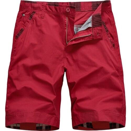 2021 New Design Summer Cargo Short Men Plaid Patchwork Color Knee Length Mens Shorts Casual Cotton Bermuda Masculina Short Homme