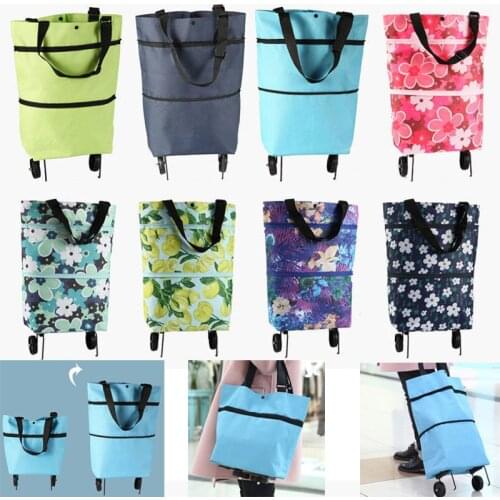 Big Size Folding Shopping Bag Shopping Buy Food Trolley Bag on Wheels Bag Buy Vegetables Shopping Organizer Portable Bag