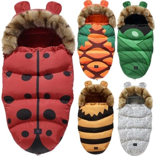 Winter Baby Sleeping Bags Blanket Newborn Baby Stroller Pad Sleepsack Hooded For Stroller Wheelchair Envelopes Newborns Cocoon