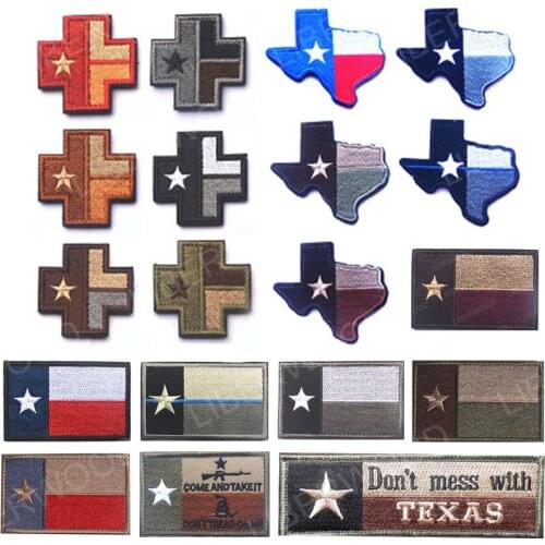 USA Texas State Flag Embroidered Patch Don't Mess with Texas Tactical Applique Hook Loop Emblem DIY Patches for Clothing Badge