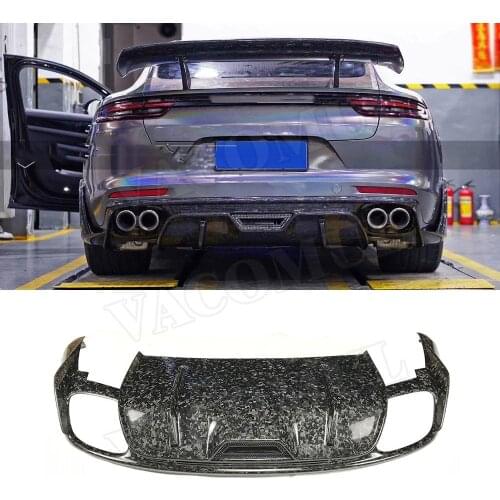 Dry Carbon Fiber Rear Lip Diffuser Spoiler For Porsche Panamera 971 2017 2018 2019 Forged Carbon Bumper Lip Hugger Guard