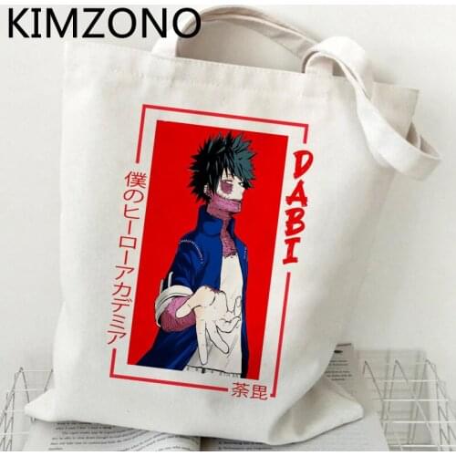 My Hero Academia Dabi shopping bag tote bolsa canvas bolso jute bag grocery bag fabric tote foldable ecobag sac toile