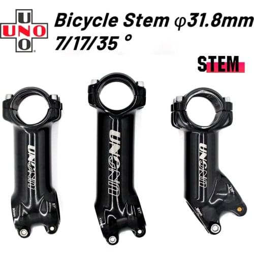 UNO Stem 7 Degree Bicycle Stem Road 17 Degree Ultralight Stem MTB 31.8mm Bicycle Handlebar Stem 35 Degree 60-130mm Kalloy Stem