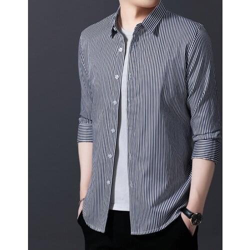 Ymwmhu 2020 New Fashion Mens Shirt Pure Cotton Long Sleeve Autumn Clothes Slim Fit Shirt for Men Office Tops Casual Fall Shirts