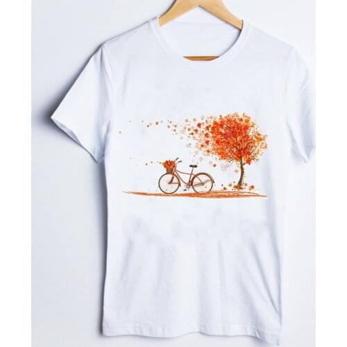 Women Tees Print Graphic Fall Autumn Pumpkin Season Thanksgiving 90s Ladies Clothes Lady Tops Clothing Female T Shirt T-Shirt