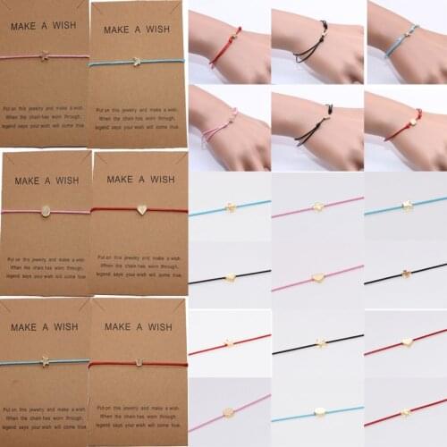 Make A Wish Bracelet for Women Simple Cross Red String Bracelet Adjustable Braiding Lucky Macrame Rope Charm Bracelets Diy Gifts