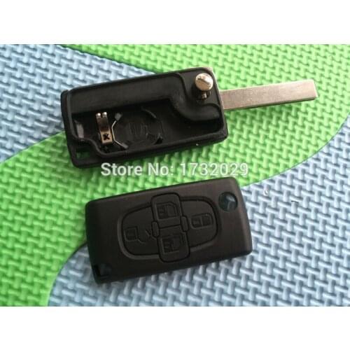 1Pcs New Replacement Key Shell For Citroen C8 Replacement 4 Button FOB Remote Case Uncut Blade HU83 No Logo Car Accessories Auto