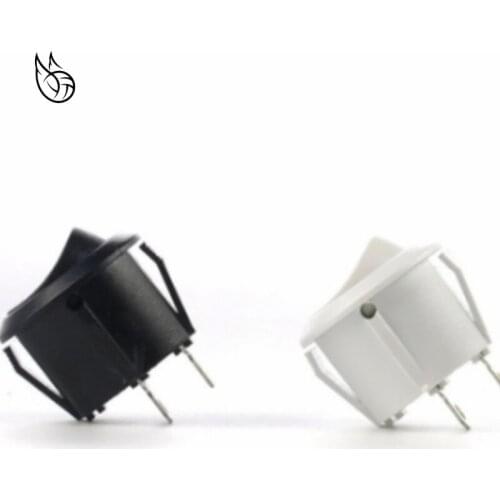 10Pcs AC 6A 10A 250V On Off Snap SPST Round Boat Rocker Switch Black 2Pin Power Switch Push Button Switch Black White Factory