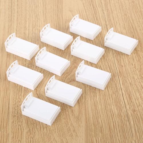 10pcs White 1/50 O Scale Single Bed Model Dolls House Bedroom Furniture For Train Model Doll House Room Box House Model