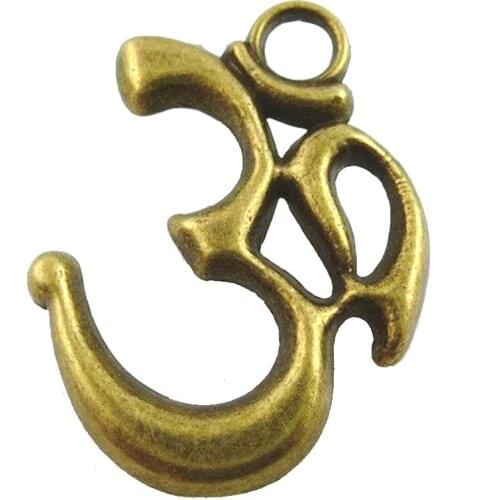 10pcs Antique Bronze Charms 3D OM Aum Ohm Mantra Sign Alloy Yoga Pendant for DIY Necklaces Bracelets Jewelry 11710
