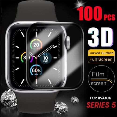 100pcs 3D Curved Tempered Glass Screen Protector Full Coverage Film Guard For Apple Watch 38mm 40mm 42mm 44mm Series 6 5 4 3 2