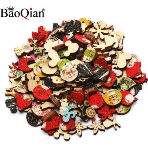 100pcs Colorful Mini Mixed Pattern Scrapbooking Craft DIY Wood Slice For Handmade Kids Party Embellishment Home Decorations