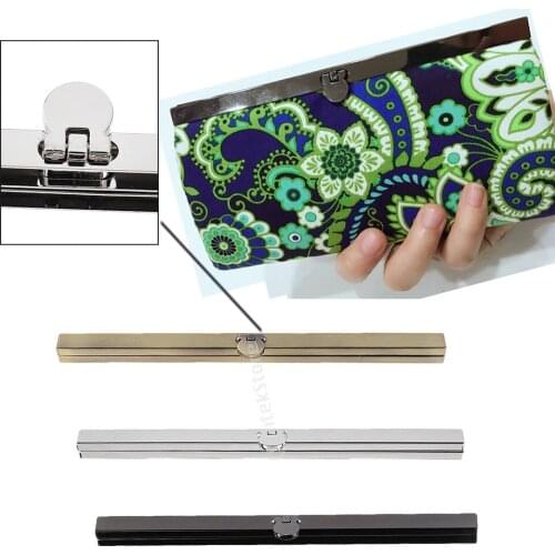 19cm Sew in Coin Bag Evening Purse Metal Frame Clasp Fastening Steel Grey