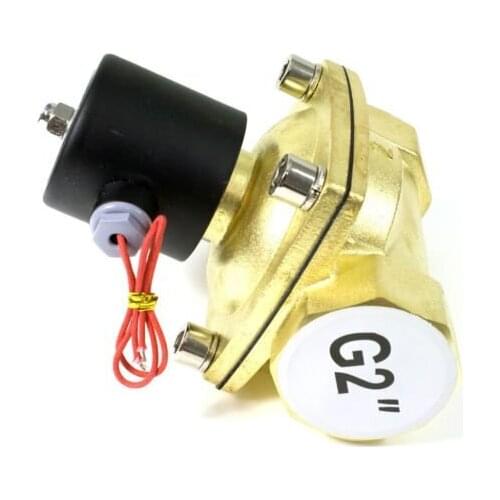 Free Shipping High Quality 2PCS In Lot 50mm Flow Bore G2'' Brass Valve Solenoid Water Control Valve Model 2W500-50 Voltage DC24V