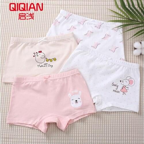 4 Pcs/lot Baby Underwear Cotton Panties For Kids Girls Short Boxer Briefs Children Breathable Underpants