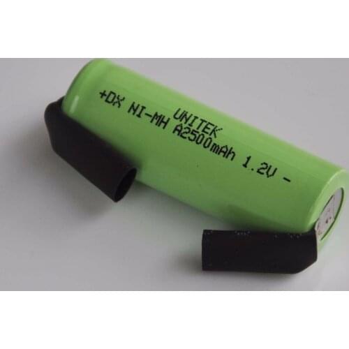 5-10PCS 1.2V ni-mh rechargeable A battery 2500mah 17500 A SIZE nimh cell with welding tabs for Braun Oral-B electric toothbrush
