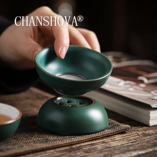 CHANSHOVA Chinese style pottery handmade tea filters accessories strainer Stainless steel filter tea set China Ceramic H438