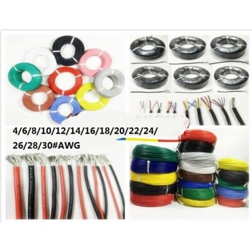 DHL free.100M 4/6/8/10/12/14/16/18/20/22/24/26/28/30#AWG .Gauge AWG Silicone Rubber Wire Cable Red Black Flexible Wonderful Gift