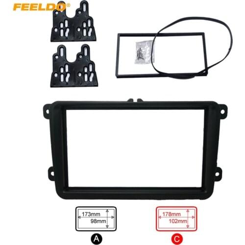FEELDO Car DVD/CD Radio Stereo Fascia Panel Frame Adaptor Fitting Kit For Volkswagen Passat/Touran/Jetta/Golf/Caddy/EOS/FOX