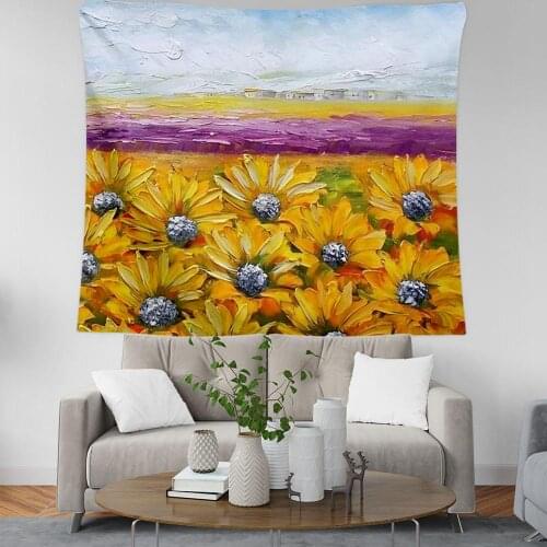 PLstar Cosmos Bohemian style sunflower oil painting Tapestry 3D Printing Tapestrying Rectangular Home Decor Wall Hanging style-3