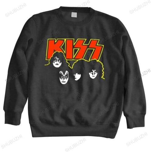 Cotton sweatshirt male streetwear hoodies Kiss hoodies Vintage 1980 Rare Rock Band Concert warm 80s new arrived men brand hoody
