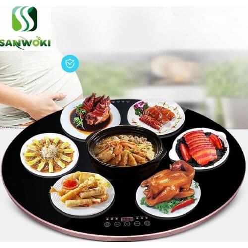 800mm diameter Food insulation board rotary Food Tea Heater Pad Milk Warmer meals Heating Board Dish Warm Machine alcohol warmer