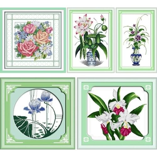 Joy Sunday Cross Stitch Embroidery Needlework Kit Burst Into Bloom Stamped 11CT 14CT Printed Counted Pattern Crafts Decor Thread