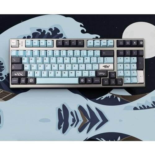 132 Keys Mizu Keycap Set Cherry Profile PBT Keycaps Set for 61/64/68/KBD75/84/RK836/87/96/980/104/108 Mechanical Keyboard Key