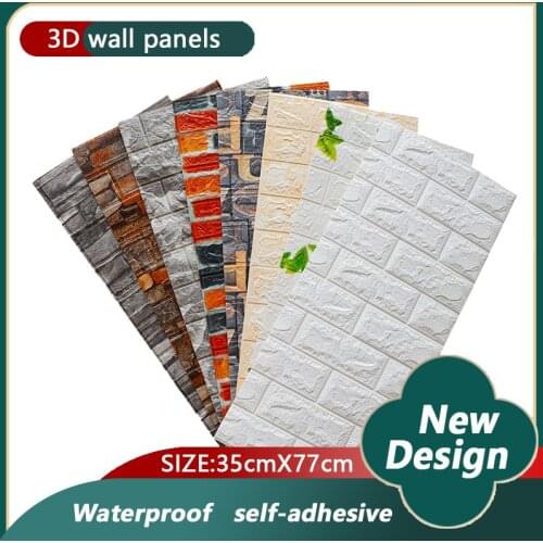 3D Wall Brick Self-Adhesive Home Decoration Panels Roof Foam Wallpaper Living Room 3D Wall Panel Decor Bedroom TV Background