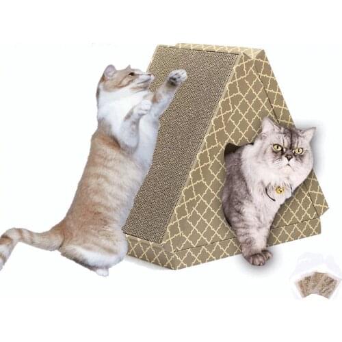 New pet toy cat house cat scratch board cat pet claws toy Wear-resistant Milk Carton Cat Litter Cat Supplies WIth Catnip