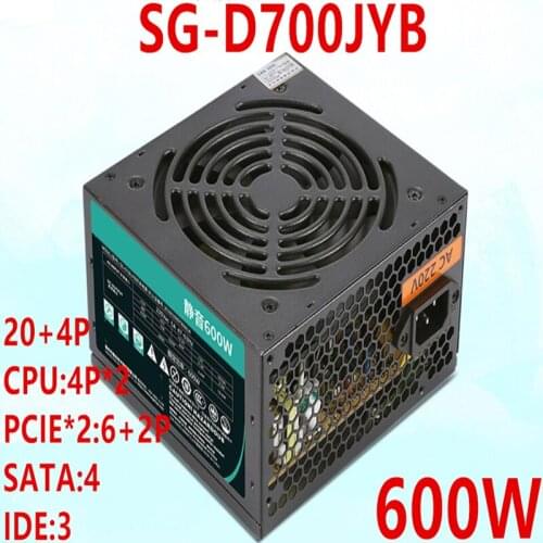 New PC PSU For Segotep Brand Quiet 600W Power Supply RTX2060 3C Certification Rated 600W Peak 700W Power Supply SG-D700JYB