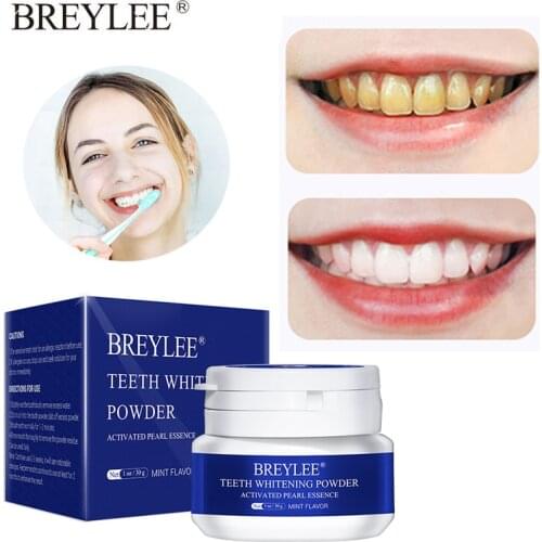 BREYLEE Teeth Whitening Powder Remove Plaque Stains Toothpaste Dental Tools White Teeth Cleaning Oral Hygiene Toothbrush Gel